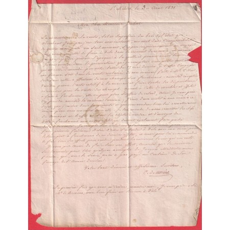 MARQUE P53P ST MIHIEL MEUSE 34X11 1831 POUR DOLE JURA INDICE 14