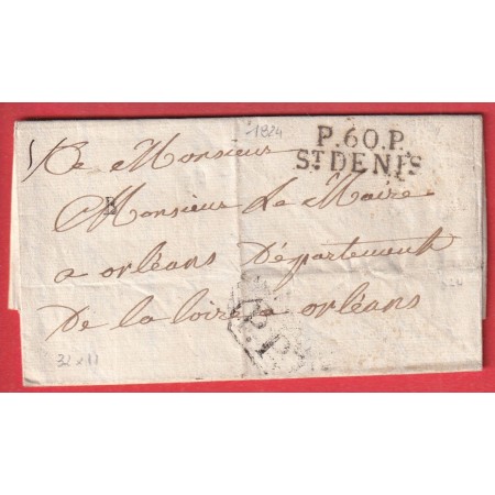MARQUE P60P ST DENIS SEINE 1824 PPPP POUR ORLEANS LOIRET 32X11 INDICE 11