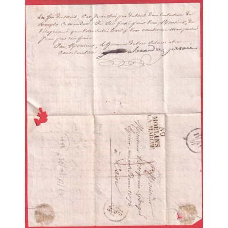 MARQUE 59 MOULINS LA MARCHE ORNE 1828 POUR CAEN CALVADOS INDICE 11