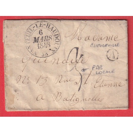 TAXE 3 FABRICATION LOCALE CAD TYPE 13 NANTEUIL LE HAUDOIN OISE BOITE RURALE A CHEVREVILLE PARIS LES BATIGNOLLES