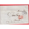 CAD TYPE 15 DUNKERQUE NORD TAXE 2R ROUGE SEVILLE SEVILLA ESPAGNE SPAIN 1850