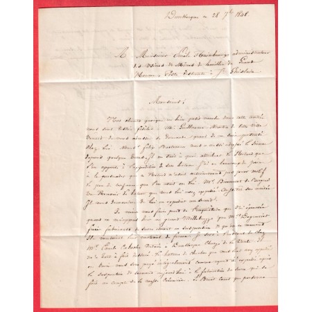 CAD TYPE 15 DUNKERQUE NORD GRIFFE R FRONT TARIF FRONTALIER DOUBLE PORT 4 1848 ST GHISLAIN BELGIQUE