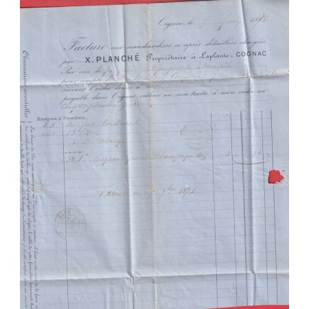 N°46B TTB GC 1065 COGNAC CHARENTE POUR DOLE JURA