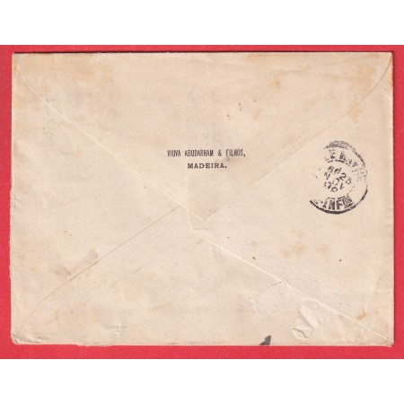 N°97 CAD DUNKERQUE QTIER DU PORT 1900 ACHEMINEE VIA SS URUGUAY DE MADEIRE MADEIRA PORTUGAL POUR LE HAVRE