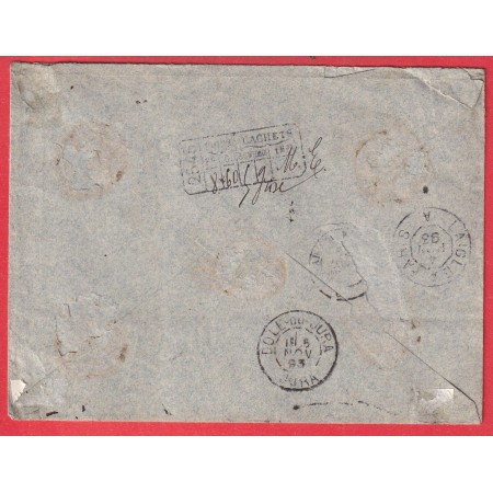 N°97 X2 MORTAGNE SUR HUINE ORNE 1893 POUR DOLE JURA LETTRE CHARGE