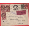 N°121 X3 130 138 LETTRE EXPRESS PAR AVION PARIS 1920 LONDRES LONDON MERSON SEMEUSE