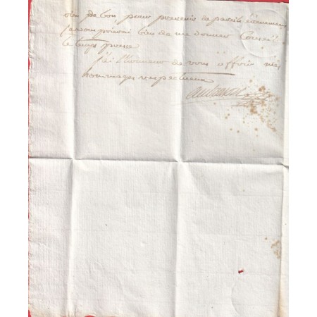 MARQUE 22 BOURGANEUF CREUSE 1811 FRANCHISE LE SUBSTITUT DU TRIBUNAL DE BOURGANEUF POUR GUERET