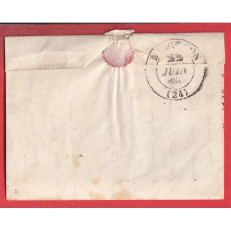 CAD TYPE 12 ORNANS DOUBS BOITE RURALE + DECIME RURAL DE VUILLAFANS POUR BESANCON 1842