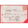 N°16 AMBULANT BELFORT A PARIS 1858 LOSANGE BelfP DOLE JURA DEVANT DE LETTRE FRONT COVER