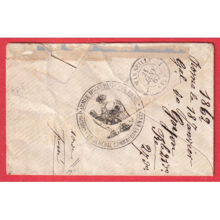 N°14 GRILLE CORPS EXPEDITIONNAIRE ITALIE 2E DIVISION LE GENERAL DE GOYON CACHET AU DOS POUR MARSEILLE