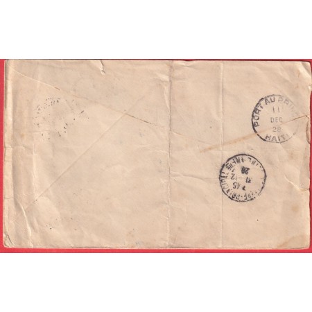LETTRE DE JEREMIE HAITI PAR AVION 1928 POUR LE HAVRE SEINE INFERIEURE