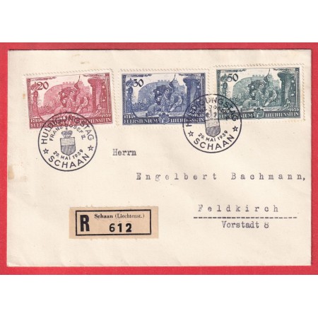 LIECHTENSTEIN N° 155 / 157 FDC 1ER JOUR SCHAAN 1939