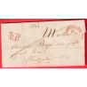 CAD TYPE 14 EN ROUGE MONTPELLIER HERAULT + PP ROUGE TAXE LOCALE 1 AU DOS 1846 POUR MONTPELLIER