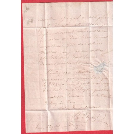 CAD TYPE 14 EN ROUGE MONTPELLIER HERAULT + PP ROUGE TAXE LOCALE 1 AU DOS 1846 POUR MONTPELLIER