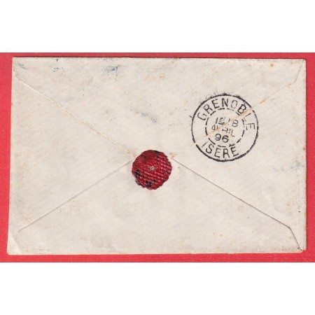 BRUGES BELGIQUE 1895 PARIS ETRANGER TAXE A 30C TYPE DUVAL GRENOBLE ISERE