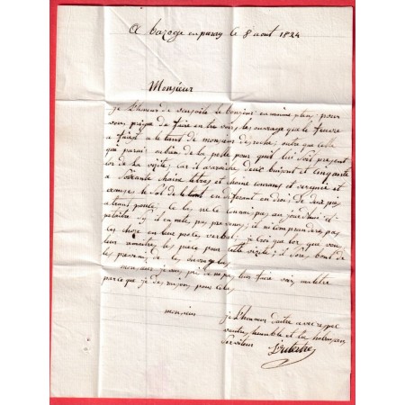 MARQUE 79 LA CHATAIGNERAYE VENDEE 1824 64X11 EN NOIR NON SIGNALE PAR POTHION EN NOIR POUR FONTENAY CHATAIGNERAIE