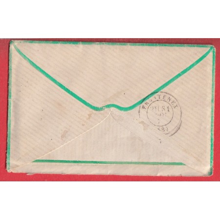 N°60 GC 1719 GRESY SAVOIE LETTRE AVEC LISERET VERT POUR FRONTENEX