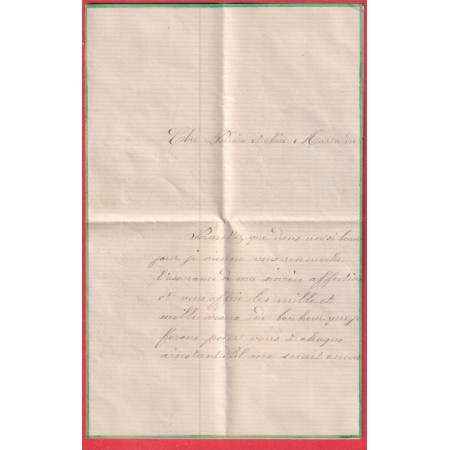 N°60 GC 1719 GRESY SAVOIE LETTRE AVEC LISERET VERT POUR FRONTENEX