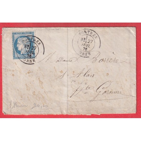 N°60 CAD TYPE 18 MORTREE ORNE POUR ALAN HAUTE GARONNE