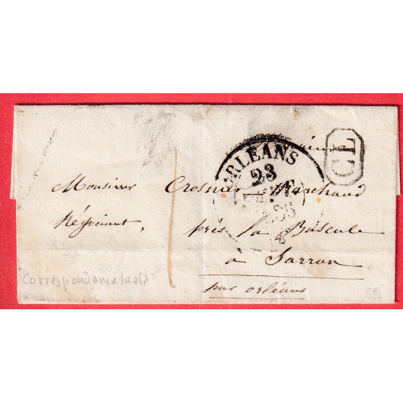 CAD TYPE 13 ORLEANS LOIRET TAXE LOCALE 1 CL EN NOIR POUR SARRAN