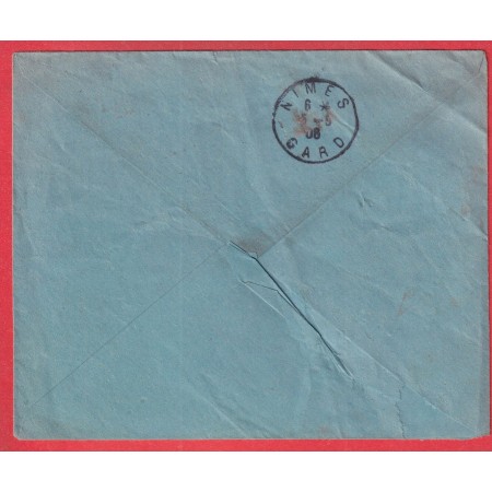 N°129 SUR ENVELOPPE ILLUSTREE FIRMINY LOIRE 1906 MAISON RAPHAEL TAILLEUR A NIMES GARD