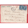 N°14B X2 PC 1904 MARTIGUES BOUCHES DU RHONE POUR BORDIGHERA ITALIE ITALIA GRIFFE LE MAIRE DE MARTIGUES DOS CACHET MAIRIE