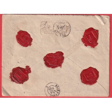 N°29 PAIRE +UN GC 4034 TROYES AUBE LETTRE CHARGE POUR PARIS 1869