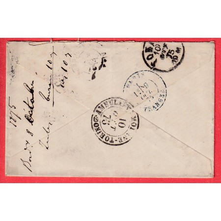 N°56 58 GC 532 BORDEAUX POUR TURIN ITALIE ITALIA 1875 VIA PARIS ETRANGER