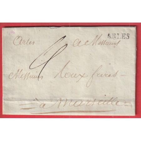 MARQUE ARLES LN°2 + MANUSCRIT LN°1 1791 POUR MARSEILLE BOUCHES DU RHONE