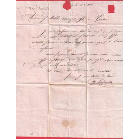 MARQUE P29P NIMES GARD 1825 POUR GERSAU SUISSE TAXE ROUGE SUISSE