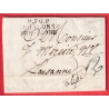 MARQUE P70P CHALONS SUR SAONE ET LOIRE 1821 POUR LAUSANNE SUISSE TAXE 12 EN BLEU