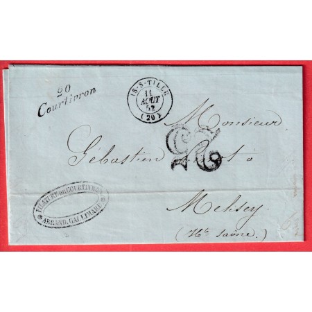 CURSIVE 20 COURTIVON COTE D'OR T15 IS SUR TILLE MELISEY HAUTE SAONE 1852 INDICE 11