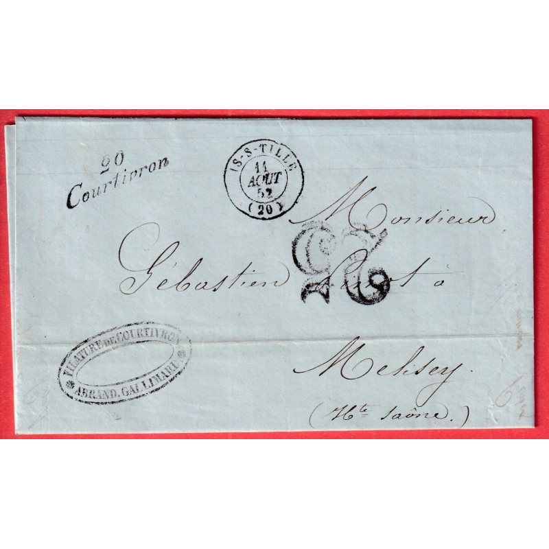 CURSIVE 20 COURTIVON COTE D'OR T15 IS SUR TILLE MELISEY HAUTE SAONE 1852 INDICE 11