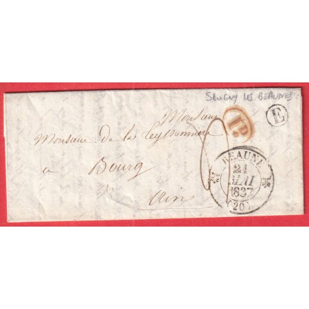 CAD TYPE 12 BEAUNE COTE D'OR BOITE RURALE + DECIME RURAL SAVIGNY LES BEAUNE POUR BOURG EN BRESSE AIN