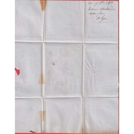 N°14 BLEU LAITEUX BANDE DE 4 CAD ALGER MARSEILLE MARITIME INDICE 21 AVEC PC NANTUA AIN 1854