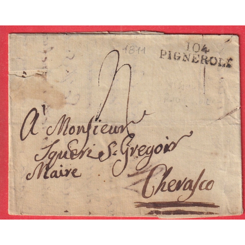 MARQUE CONQUIS 104 PIGNEROL PINEROLO ITALIE ITALIA 1811 CHEVASSO