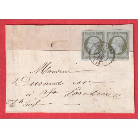 N°11 PAIRE CAD SAINTES CHARENTE INFERIEURE MARITIME POUR ST PORCHAIN DEVANT DE LETTRE FRONT COVER