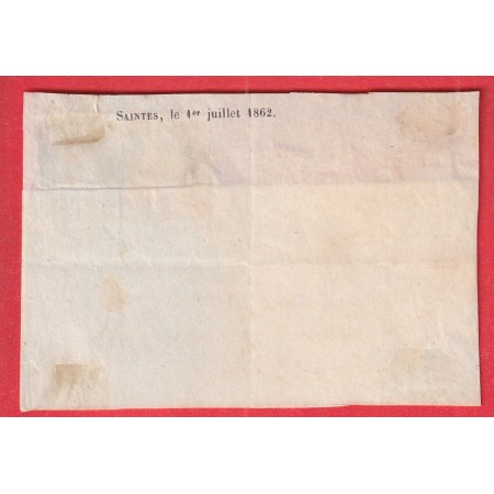 N°11 PAIRE CAD SAINTES CHARENTE INFERIEURE MARITIME POUR ST PORCHAIN DEVANT DE LETTRE FRONT COVER