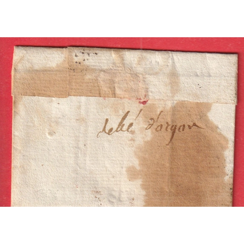 DEBOURSE MANUSCRIT ORGON BOUCHES DU RHONE INDICE 18 DEPART AIX 1800