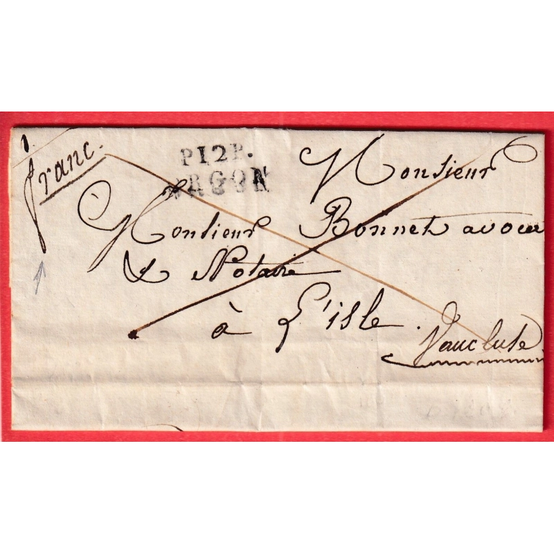 MARQUE P12P ORGON BOUCHES DU RHONE 1826 POUR L'ISLE VAUCLUSE INDICE 17