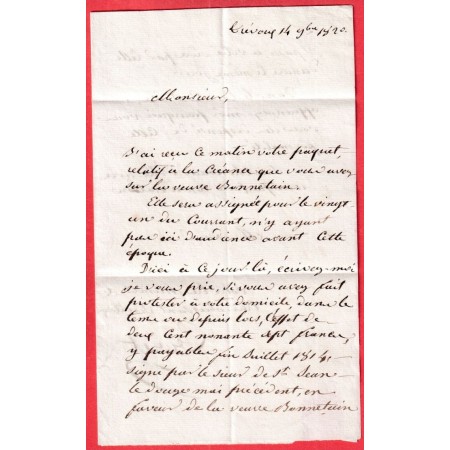 MARQUE 1 TREVOUX AIN EN ROUGE 1820 POUR LYON RHONE INDICE 9