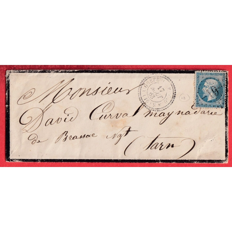 N°22 GC 19 AIGREFEUILLE D'AULNIS CHARENTE INFERIEURE MARITIME INDICE 13 CAD TYPE 22 BRASSAC TARN