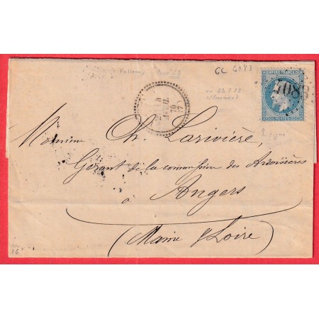 N°29 GC 4088 VALLENAY CHER CAD TYPE 23 POUR ANGERS MAINE ET LOIRE INDICE 16