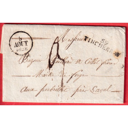 MARQUE 59 TINCHEBRAY 1828 ORNE INDICE 14 PORT BRILLET MAYENNE LAVAL