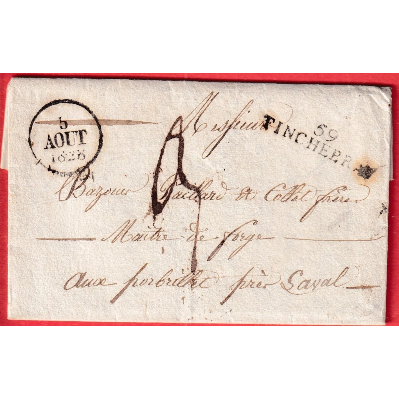 MARQUE 59 TINCHEBRAY 1828 ORNE INDICE 14 PORT BRILLET MAYENNE LAVAL