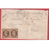 N°30 PAIRE GC 2283 MAUSSANNE BOUCHES DU RHONE LETTRE CHARGEE 1867 POUR PARIS OR NON IDENTIFIE
