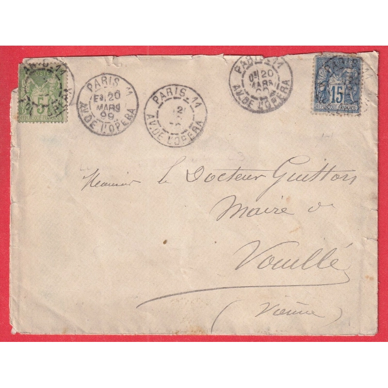 N°90 102 PARIS LEVEE EXCEPTIONNELLE PARIS 11 AV DE L'OPERA E3 POUR VOUILLE VIENNE