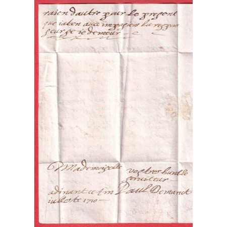 MARQUE DE NAMUR AVEC TEXTE DE DINANT BELGIQUE DE 1710 POUR ANVERS