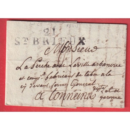DEBOURSE DEB 45 AIGUILLON LOT ET GARONNE INDICE 19 DEPART 21 ST BRIEUC COTES DU NORD 1809