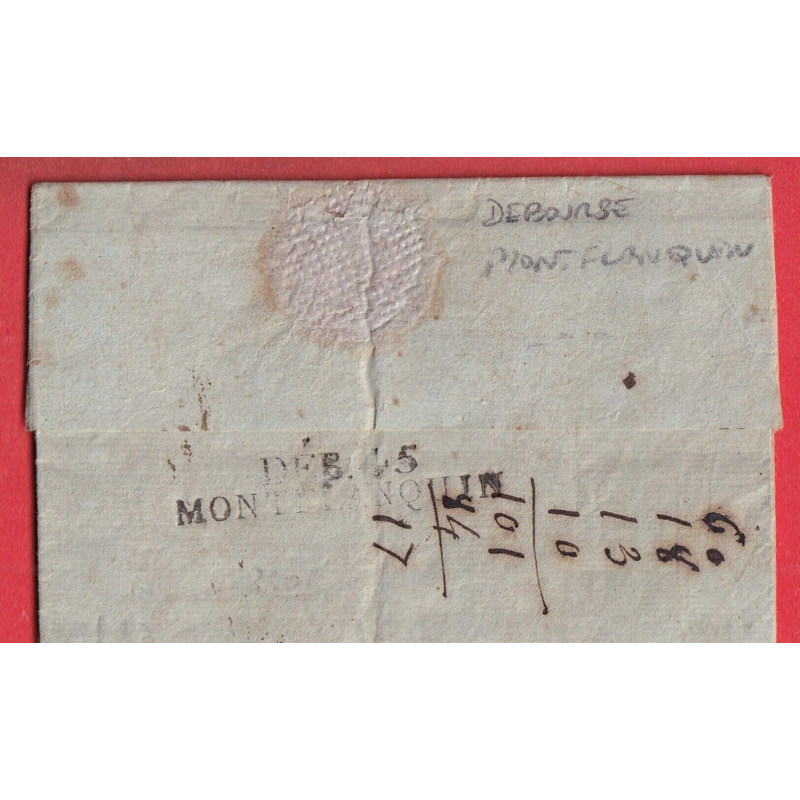 DEBOURSE DEB 45 MONTFLANQUIN LOT ET GARONNE INDICE 20 1813 DEPART PARIS